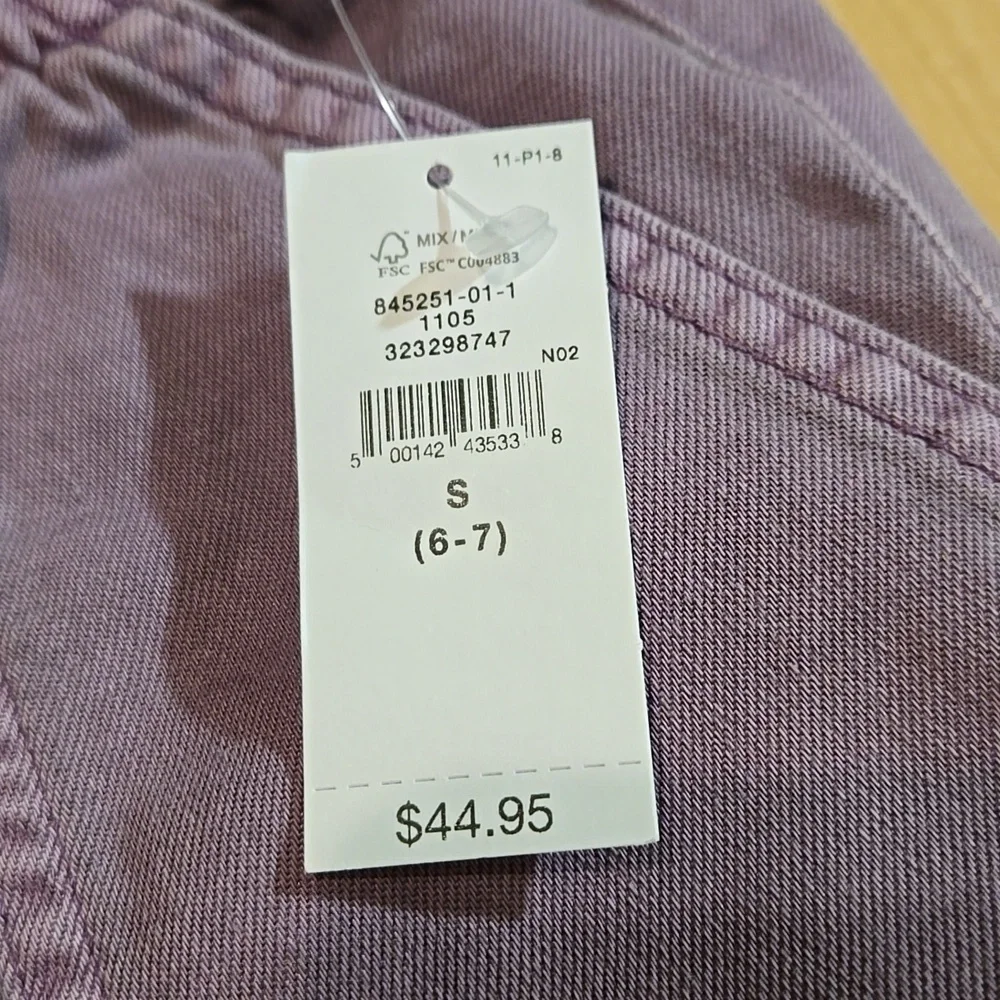 Gap Kids Purple Wide-Leg Twill Pants Drawstring Small 6-7
